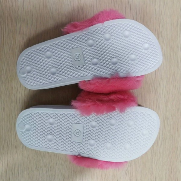 Solid Color Faux Fur Pattern Slippers, Fluffy Soft Sole Platform Casual Slides, Plush Cozy Indoor Shoes