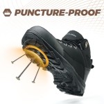 Waterproof Steel Toe Boots for Men Wide Width Non Slip Work Shoes Slip Resistant Safety Toe Sneakers Indestructible Construction Composite Toe Shoe Puncture Proof Footwear