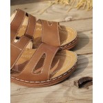 Women's Bohemian Sandals, Comfortable Anti-Slip Platform, Casual Summer Shoes, Breathable Faux Leather Beach Slides