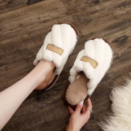 Women's Slippers Plush Warm Indoor Bedroom House Shoes