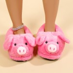 Cute Pig Plush Slippers for Women Men - Unisex Fuzzy House Slippers Soft Warm Cozy Indoor Shoes Non-Slip Sole | US Women 7.5-8 / Men 6-6.5 (Fit 25cm Foot Length)