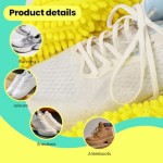 Reusable Shoe Washing Bag for Machine - Protective Laundry Shoe Cleaner with Chenille Fibers for Sneakers & Athletic Shoes - Yellow