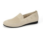 Women's Ballet Flats Knit Dress Shoes Comfortable Casual Dressy Shoes Work Flat Round Toe Slip On Ballerina Flats for Women
