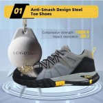 Steel Toe Shoes for Men Women Work Sneakers Safety Shoes Indestructible Comfortable Lightweight Breathable Safety Puncture Proof Shoes for Constructions