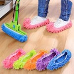 1 Pair Mop Slipper Shoes Cover Soft Washable Microfiber Shoes Cover Reusable Foot Socks for Floor Polishing Sweeping Mop Tool