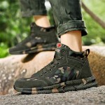 High-top Sports Canvas Camouflage Shoes Suitable for Outdoor Mountaineering and Hiking Training