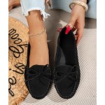 Women's Comfortable Suede Penny Loafers Casual Round Toe Slip On Bowknot Lightweight Walking Flats Moccasins Driving Boat Shoes