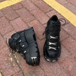 Punk Style Thick Sole Women and Men Shoes Gothic Metal Platform 6cm Vintage Sneakers Shoes Low-top