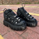 Punk Style Thick Sole Women and Men Shoes Gothic Metal Platform 6cm Vintage Sneakers Shoes Low-top