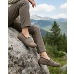 Women's Wide Toe Box Shoes,Barefoot Feel Flats, Slip-On Sneakers for Comfortable Walking and Running,Stylish & Durable Sport Shoes Brown