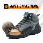 Waterproof Steel Toe Boots for Men Wide Width Slip Resistant Work Shoes Lightweight Non Slip Safety Sneakers Construction Composite Toe Working Footwear