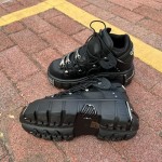 Punk Style Thick Sole Women and Men Shoes Gothic Metal Platform 6cm Vintage Sneakers Shoes Low-top