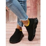 Womens Slip On Walking Shoes - Lightweight Breathable Casual Knit Gym Running Tennis Sneakers