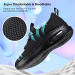 Wide Toe Box Shoes Women Extra Wide Width Sneakers Air Cushion Road Running Shoes Ultra Light Tennis Gym Workout Training Shoes Breathable Walking Shoes with Arch Support