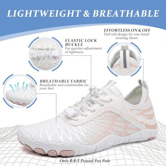 Hiking Barefoot Shoes Womens Men, Wide Toe Non-Slip Water Shoes for Men/Women, Athletic Footwear Trail Running Sneakers Unisex